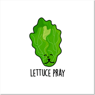 Lettuce Pray Cute Veggie Pun Posters and Art